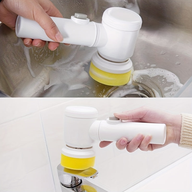 Rechargeable Electric Cleaning Brush Set with 5 Hee